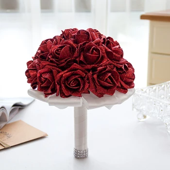 Šviečia Putų Gėlės, Vestuvių Puokštės Crystal Rose Gėlių, Vestuvių Puokštės, Rankų darbo Bridesmaid, Vestuvių Priedai de mariage