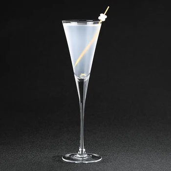 Švino Krištolo Trikampis Kokteilio Stiklinę Šampano Goblet Martinio Stiklinę Putojančio vyno Taure, 145ML