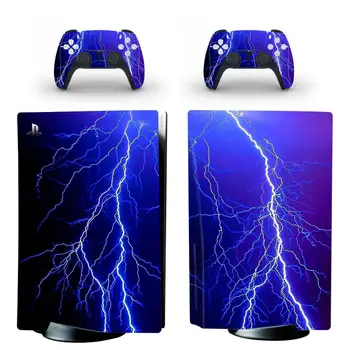 Žaibo Stiliaus PS5 Odos Lipdukas Playstation 5 Konsolės Ir 2 Kontroleriai Vinilo Decal Apsaugines Odos Stilius 2