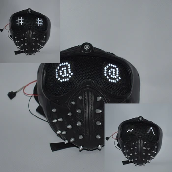 Žaidimas Žiūrėti Šunys 2 Marcus Veržliarakčio Cosplay PVC Kaukė Permainingi raiškos LED Kaukės