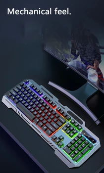 Žaidimų klaviatūra ir Pelė USB Laidinio mechaninė klaviatūros apšvietimas PC Gamer clavier Žaidėjus Silent klaviatūros, Pelės Rinkinys, Skirtas KOMPIUTERIUI Laptopo