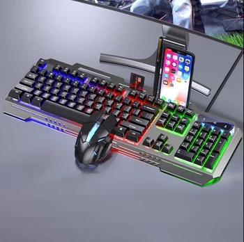 Žaidimų klaviatūra ir Pelė USB Laidinio mechaninė klaviatūros apšvietimas PC Gamer clavier Žaidėjus Silent klaviatūros, Pelės Rinkinys, Skirtas KOMPIUTERIUI Laptopo