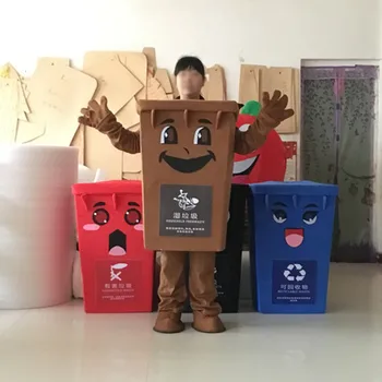 Žalia Perdirbti Šiukšliadėžės Talismanas Kostiumas Suaugusiųjų Dydis Atliekų Pelenų Dėžė Šiukšlių Dėžė Anime Kostiumais Reklamos Mascotte Išgalvotas Suknelė