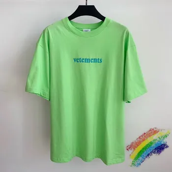 Žalia Vetements T shirt Vyrai Moterys 1:1 Aukštos kokybės Big žymė Vetements Tees Vetements t-shirts