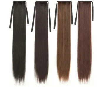 ŽAVINGA Naujas super ilgas dirželis įrašą moterų perukas juoda ruda ilgi tiesūs plaukai surišti į arklio pratęstas galvos apdangalai