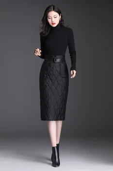 Žemyn medvilnės plius dydis derliaus 2021 aukšto juosmens moterų drabužių rudens-žiemos atsitiktinis palaidų midi sijonai moterų sijonas streetwear