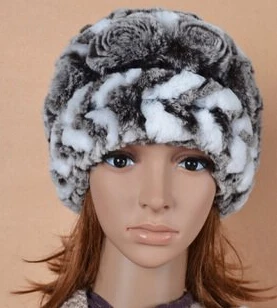 Žieminės kepurės real rex triušio kailinius Žiemą moterų plaukų kailio kepurę moterų rudenį ir žiemą ausies dviračių kepurė megzta kepurė moterims bžūp