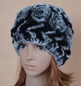 Žieminės kepurės real rex triušio kailinius Žiemą moterų plaukų kailio kepurę moterų rudenį ir žiemą ausies dviračių kepurė megzta kepurė moterims bžūp