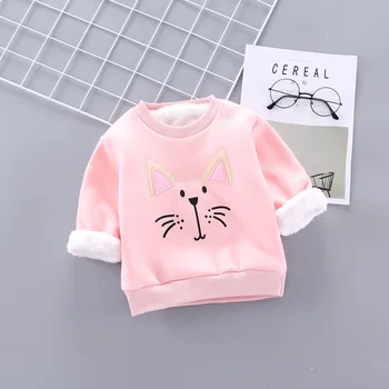 Žiemos baby girl medvilnės megztinis (puloveris) mažylis berniukas palaidinukė vaikų animacinių filmų kūdikio mergina drabužius T-shirt 1 2 3 4 metų drabužių