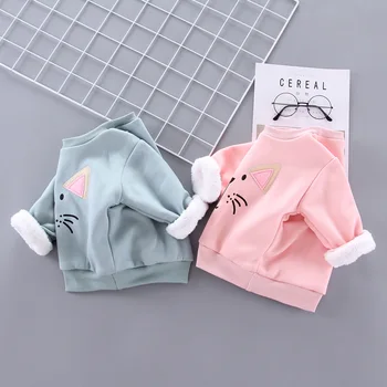 Žiemos baby girl medvilnės megztinis (puloveris) mažylis berniukas palaidinukė vaikų animacinių filmų kūdikio mergina drabužius T-shirt 1 2 3 4 metų drabužių
