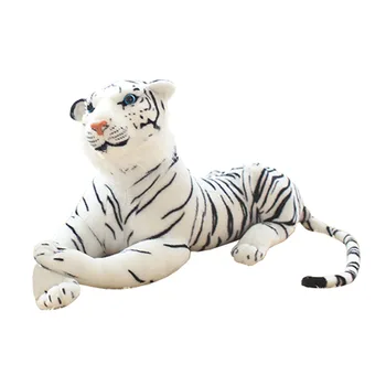 Žiemos Kūrybos Emulational White Tiger Pliušinis Lėlės Alsuoja PP Medvilnės Sniego Kūno Minkšta Pagalvėlė Žaislas Namų Puošybai Miško Gyvūnų