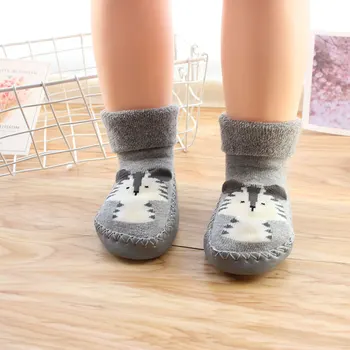 žiemos medvilnės baby anti slip kojinės naujagimiams Kūdikiams, mergaitė, berniukas, vaikai, vaikams, vaikiška naujagimių kojinių, batų mielas spausdina