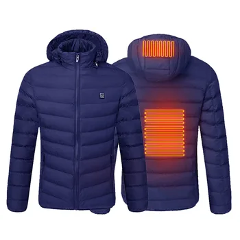 Žiemos vyriškų Paltų Smart USB Pilvo Atgal, Elektrinis Šildymas Šiltas Žemyn Medvilnės Striukė Mados Vyrų vyrų paltas jaxkets naujas stilius