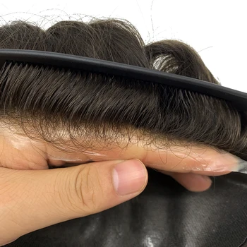 Žmogaus Plaukų Hairpieces Plonos odos PU Endoprotezavimo Sistemos Žmogaus Plaukų Vyrų Toupees