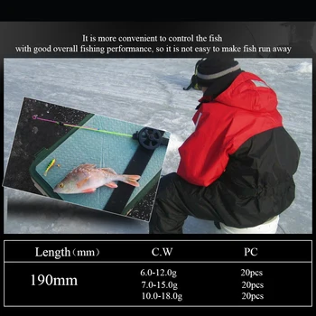 ŽUVŲ KARALIUS 20pcs/pak 3 spalvų 190mm Žiemos Žvejybai ant Ledo Viršų Nerūdijančio Plieno Nešiojamų Lauko Žvejyba, Žvejybos Reikmenys