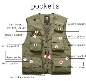 Žvejybos Liemenės Quick Dry Kvėpuojantis Multi Pocket Akių Vest Striukės Rankovių Iškrovimo Fotografijos Pėsčiųjų Vest Žuvų Liemenė