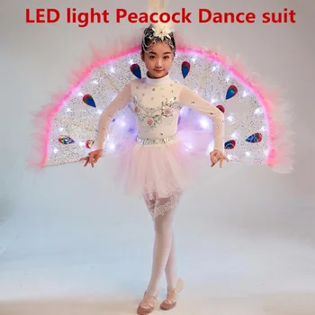 Žėrintis povas šokiai Vaikų drabužiai Kostiumas Kinų stiliaus Darželio atlikti Geros kokybės drabužius LED šviesos Blizgesį šalis