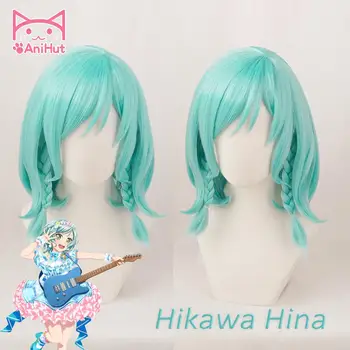 【AniHut】Hikawa Hina Perukas Žaidimas BanG Svajonė! Cosplay Mėlynos Spalvos Perukas Sintetinis Moterų Plaukų Bandori Cosplay Hikawa Hina Kostiumas